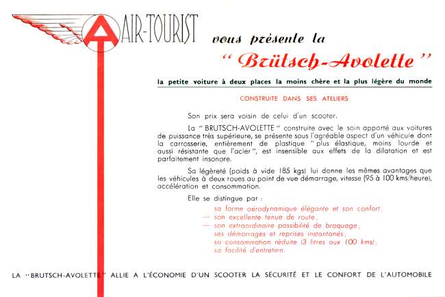 AIR-TOURIST présente la Brutsch-Avolette